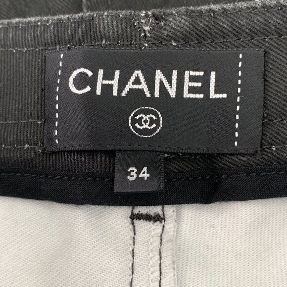 Chanel Black Straight-Leg Jeans With White Star & Cosmic Wave Print Design - Picture 7 of 8